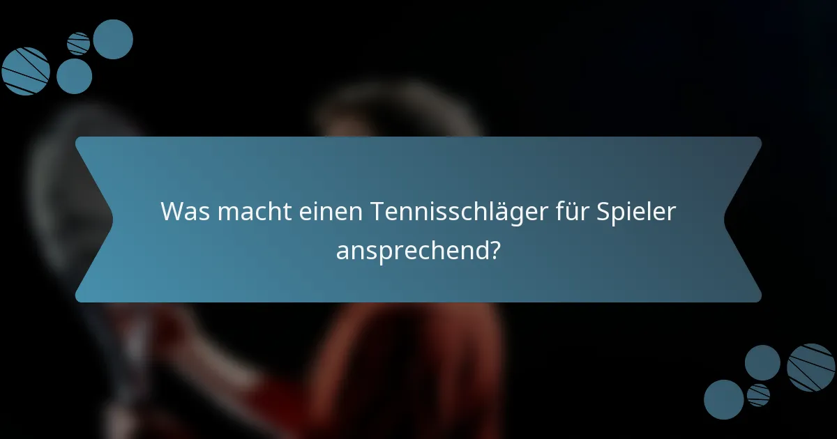 Was macht einen Tennisschläger für Spieler ansprechend?