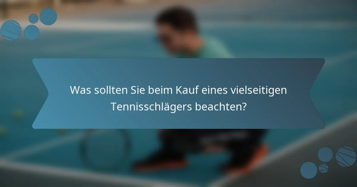 Was sollten Sie beim Kauf eines vielseitigen Tennisschlägers beachten?