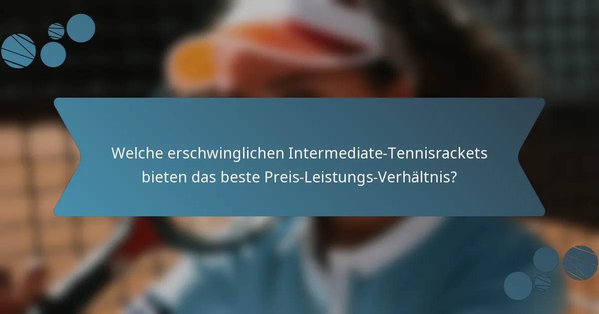 Welche erschwinglichen Intermediate-Tennisrackets bieten das beste Preis-Leistungs-Verhältnis?