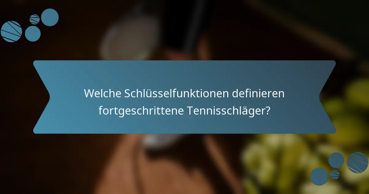 Welche Schlüsselfunktionen definieren fortgeschrittene Tennisschläger?