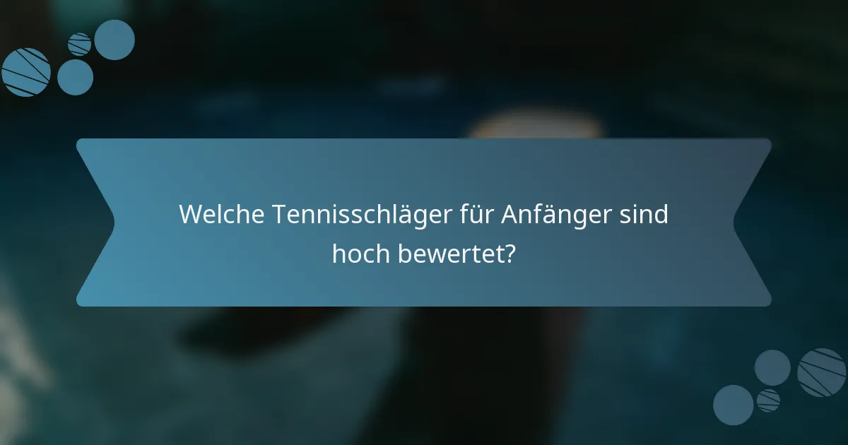 Welche Tennisschläger für Anfänger sind hoch bewertet?