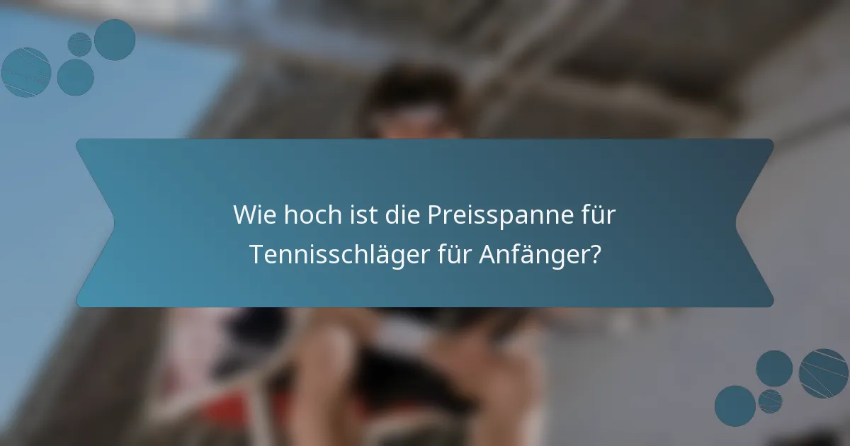 Wie hoch ist die Preisspanne für Tennisschläger für Anfänger?