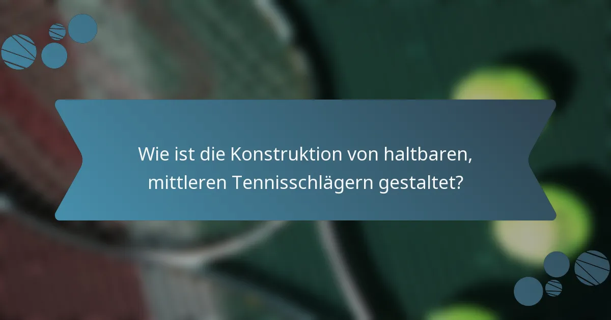 Wie ist die Konstruktion von haltbaren, mittleren Tennisschlägern gestaltet?