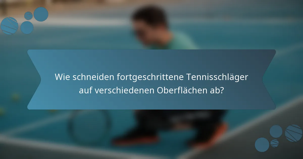 Wie schneiden fortgeschrittene Tennisschläger auf verschiedenen Oberflächen ab?