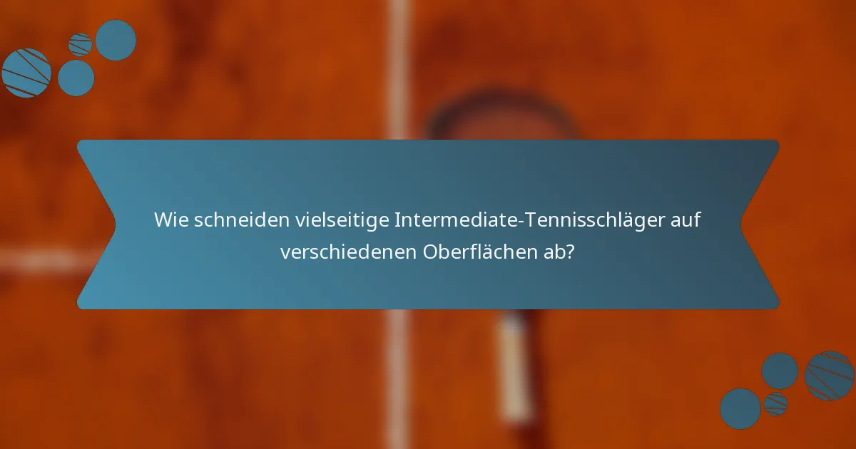 Wie schneiden vielseitige Intermediate-Tennisschläger auf verschiedenen Oberflächen ab?
